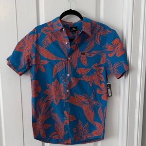 O'Neill Vibrant Blue and Orange Floral Shirt